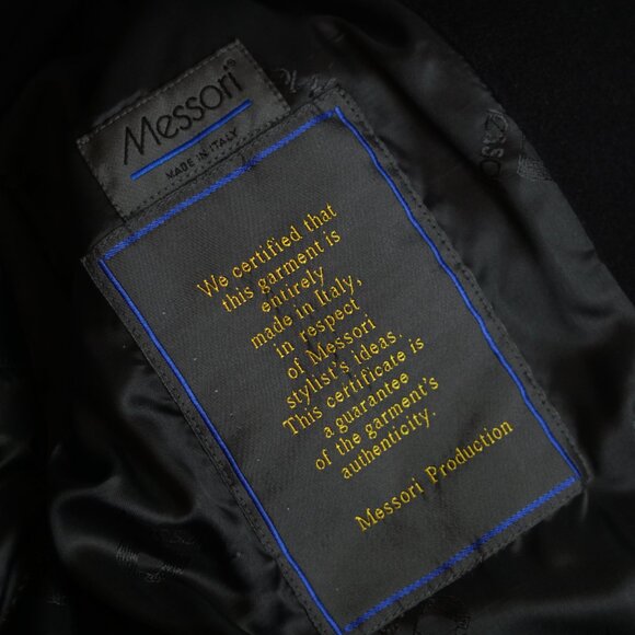 Vintage Messori Cashmere-Blend Wool Coat - Made in Italy - Size XL - Tailored - Picture 9 of 12